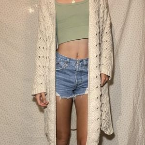 Moon and Madison S Long open sweater cardigan soft cardigan. Ivory.